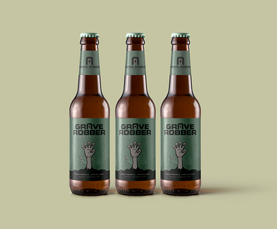 Grave Robber IPA Label beer beer bottle beer label beer label design bottle design bottle label bottle packaging branding collateral design illustration packaging packaging design print typography