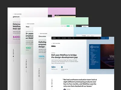 Webflow case studies — Design case study clean customers dell getaround hellosign lattice petal web design webflow