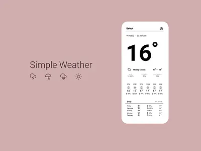 Simple Weather mobile app mobile design mobile ui weather