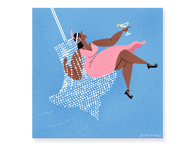 Swing from the chandelier 1920s champagne chandelier curvy curvygirl flappergirl illustration procreate swing