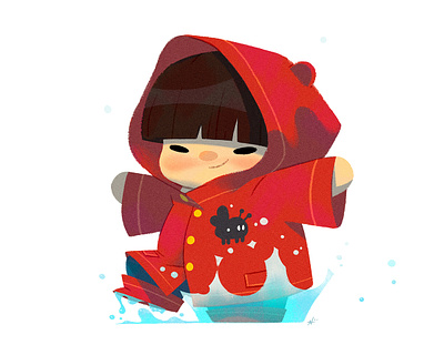 Baby Us: Puddle Boy boy character design illustration nolen lee puddle rain splash