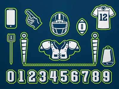 Cowbells 2020 Icon set 2020 american football branding budapest budapest cowbells cowbells cowbells football design football hungary icon icon set tgers diy vector