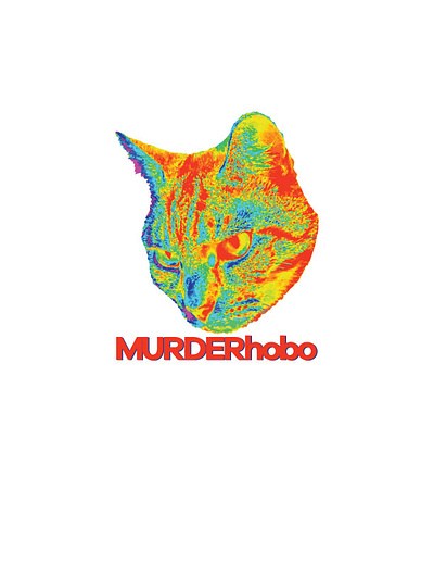 cat murder hobo cat color design illustration logo off kilter shirt design typography