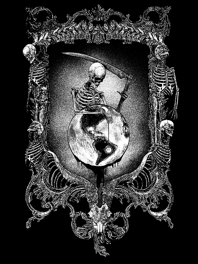 Darker with the Day apocalyptic dark art dark artist skeletons