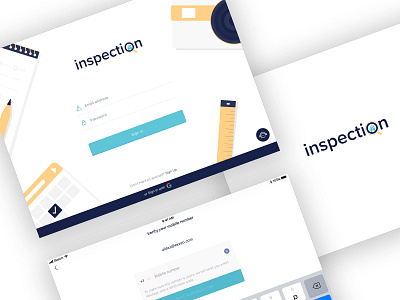 Inspection App appui branding camera app digital art flatui graphic design graphics illustartion inspection interfacedesign ipad ipadapp loginscreen mesure app note app scheduler ui ui design ux ux design