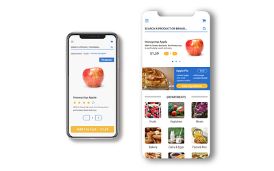 Mobile Grocery App | Walmart Inspired adobe illustrator app branding design flat grocery app logo modern ui ux walmart