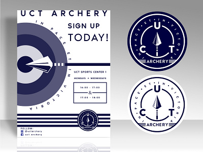 UCT Archery - Poster 000041 adobe illustrator adobe photoshop archery arrow arrow logo brand brand application cape town identity logo poster poster design preview rebrand redesign sports logo target university vector illustration