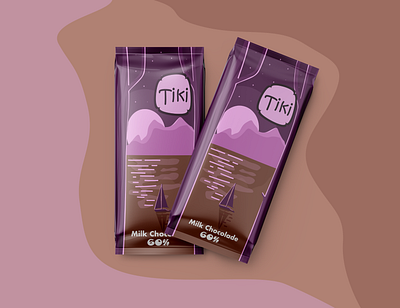 chocolate packaging design chocolate chocolate bar illustration monochrome moon mountains packaging print ripples sail sea ​​of ​​chocolate sky stars sunset vector