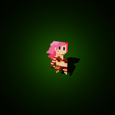 Barbarian 3d game pink pink hair voxel voxelart