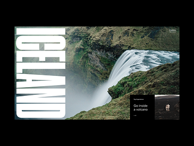 Iceland Destination Website Hero bold destination editorial grid header hero interface minimal promo slider travel typography ui ux video web website