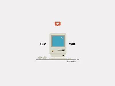 - Happy Birthday, Steve Jobs - apple computer flat desing glasses mac macintosh steve jobs vector