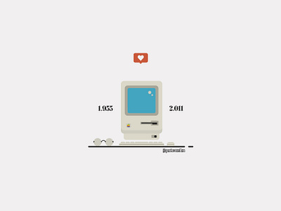 - Happy Birthday, Steve Jobs - apple computer flat desing glasses mac macintosh steve jobs vector