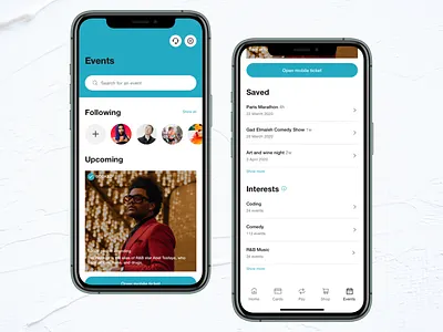 Events Homepage clean ui figma mobile ui ux
