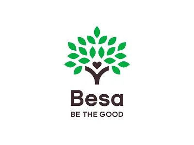 Besa / Lockup besa brown giving green heart identity leaves lockup logo nonprofit tree trunk volunteer