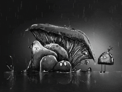 Rainy Day after effect illustration pencil procreate procreateapp rain rainy walkcycle