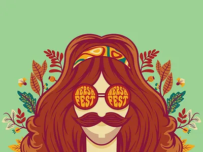 Nershfest Hippy brewery festival hippy illustration minneapolis minneapolis minnesota mn minnesota music sunglasses taproom trippy