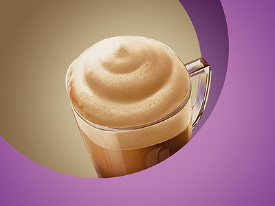 Nescafe Cafe Viennois brown cafe circle circular coffe coffee cream creamy cup drink glass gradient gradients grain nescafe photoshop psd purple round viennois