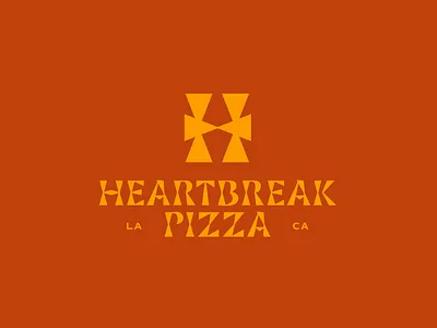 Heartbreak Pizza branding california food funny geometric identity packaging pizza