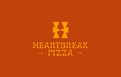 Heartbreak Pizza branding california food funny geometric identity packaging pizza