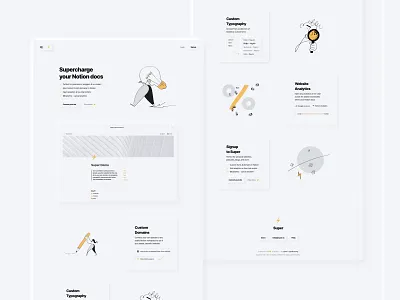 Super Landing Page minimal neumorphic notion soft ui super super.so ui