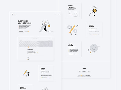 Super Landing Page minimal neumorphic notion soft ui super super.so ui