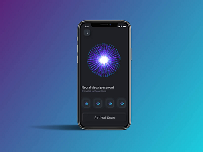 Neural visual password 3d abstract ae design fui motion passwords ui