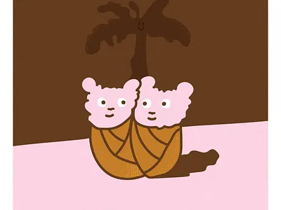 Love chums friends illustration love lovely pink twins