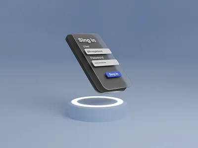 3D Sing in screen 3d 3d art app blender blue button design inputs log in log in screen minimal phone screen sing in sing up typography ui ui ux ux web