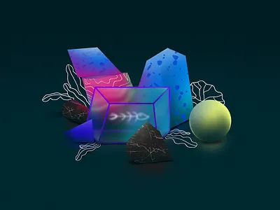 AbstractShapes - Styleframe abstract acuarium colorfull coral fish illustration marble sea shapes stilllife styleframe texture