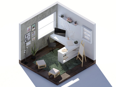 Isometric Studio - Day 3ds max design studio isometric isometric studio meghabhadana studio vray