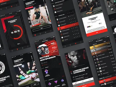 Adidas - App Design adidas android app branding dark design football ios mobile soccer sports tango texture ui ux