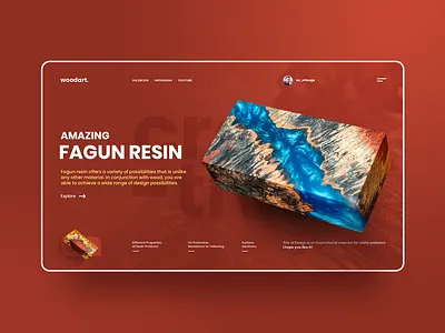 Wood Art acrylic graphic design inspiration interaction interface landing resin template uidesign uiux web website wood