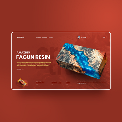 Wood Art acrylic graphic design inspiration interaction interface landing resin template uidesign uiux web website wood