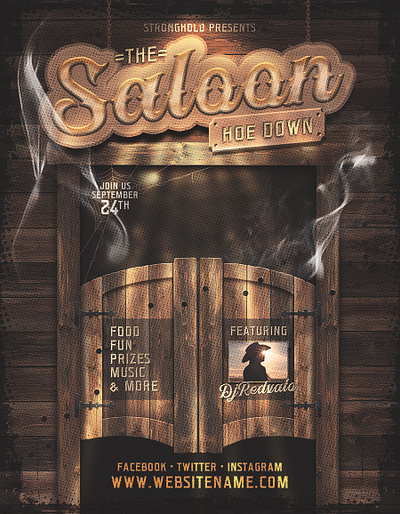 Western Saloon Flyer Template Set antique distressed flyer gold grunge party template vintage western