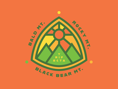 Fulton Chain Trifecta Adirondacks adirondack mountains adirondacks badge badge design design high peaks hiking inlet logo nature nature logo old forge retro thick lines upstate upstate ny