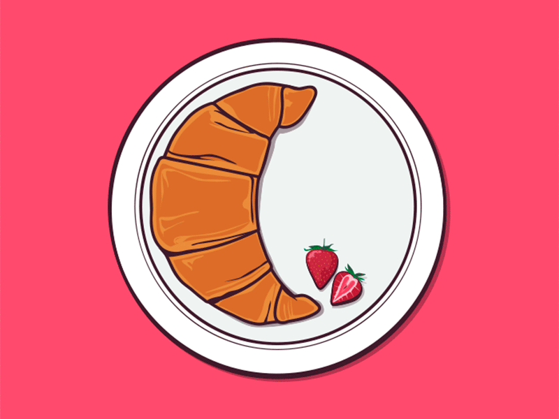 Croissant animated gif animation breakfast cartoon chocolate colors croissant desserts food gif illustration