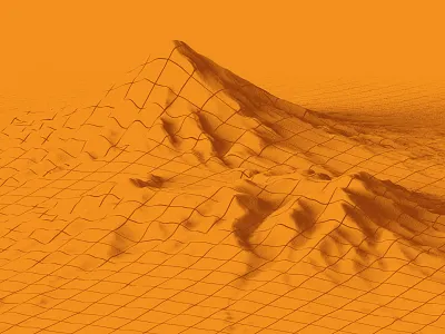 Mapping data 3d cinema4d grid map mountain orange