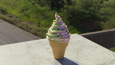 Ice Cream (Rendered in Cycles) 3d 3d art 3dmodeling b3d blender blender3d blendercycles dessert ice cream sprinkles