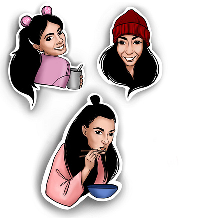 Stikers art design girl girl illustration illustration stiker