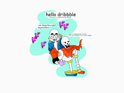 Hello Dribbble first shot illustration ilustrator jojo papyrus sans undertale