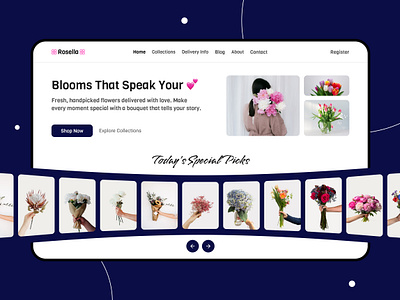 Gift and Flower Shop - Hero section clean ui ecommerce flower flower ecommerce flower shop flower website gift gift shop girl graphic design landing page minimal modern design online shop plant trending ui ux website women