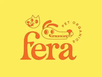 Fera animals brand mark branding cat concept dog folk folksy graveyard illustration kitty logo pet organics pets puppy rejected serif word mark