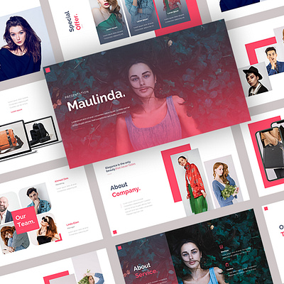 Maulinda - Minimalist Presentation Template agency beauty business clothing company creative elegant fashion lifestyle minimalist photography pink powerpoint pptx presentation startup streetwear style wedding women