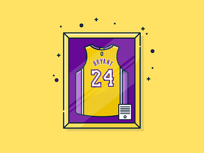 Kobe Bryant Jersey adobe branding digital illustration flat design flat vector icon illustrator kobe bryant los angeles simple design vector vectorart yellow