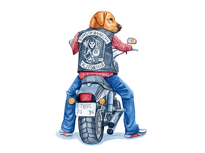 Jackson «Jax» Teller art cute dog draw drawing drawn illustration labrador pet pets puppy serial watercolor watercolor art