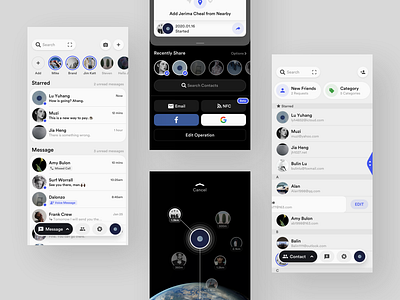 Social Concept Application app application behance chat concept contact design message nearby network share sketch social social media ui