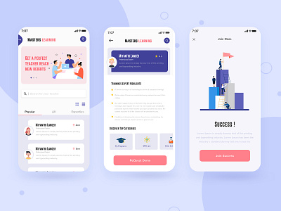 LEARNING APP app design branding clean clean creative course app design figma illustration learning learning app mobile app design modern sketch teacher teacher app uidesign uiuxdesign ux