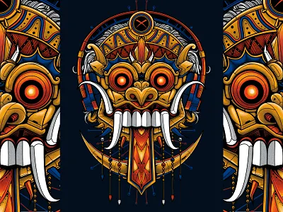 Bali Barong Illustration art artwork bali branding clipstudiopaint culture design designer drawing eggzoo illustration illustrator logo mask photoshop procreate tshirt design vector