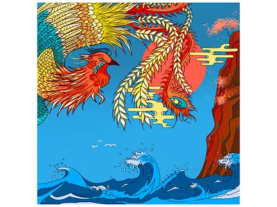 Phoenix drawing illustration painting procreate art