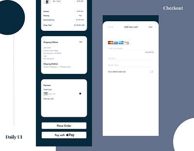 Daily UI #002 credit card checkout dailyui ui